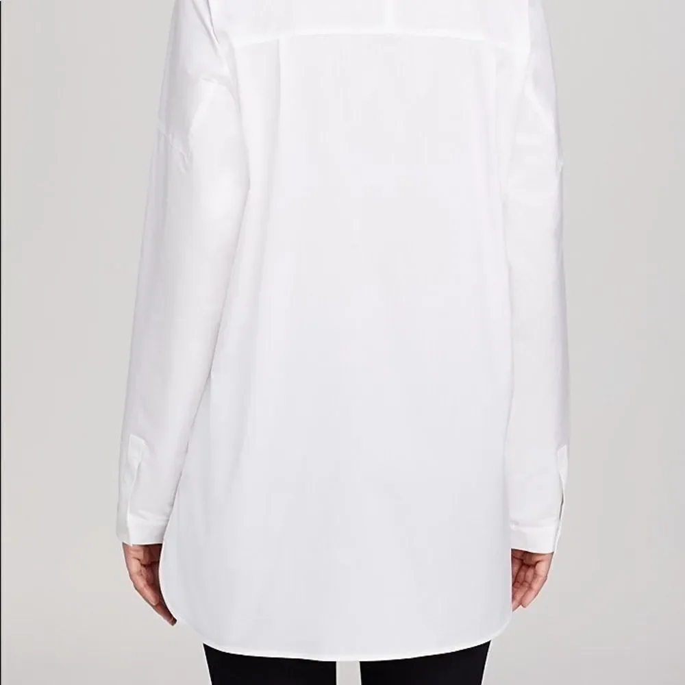 Lafayette 148  Cotton Bernice  Mandarin Collar Button Down Tunic With Pockets M‎ - Picture 2 of 11